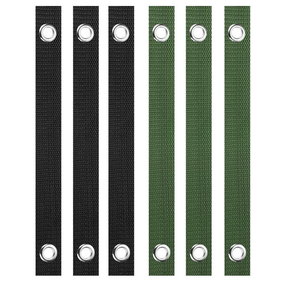 Uxcell 16 Inch Tree Straps for Staking, 6 Pack Tree Support Straps with Grommets, Black, Olive Green