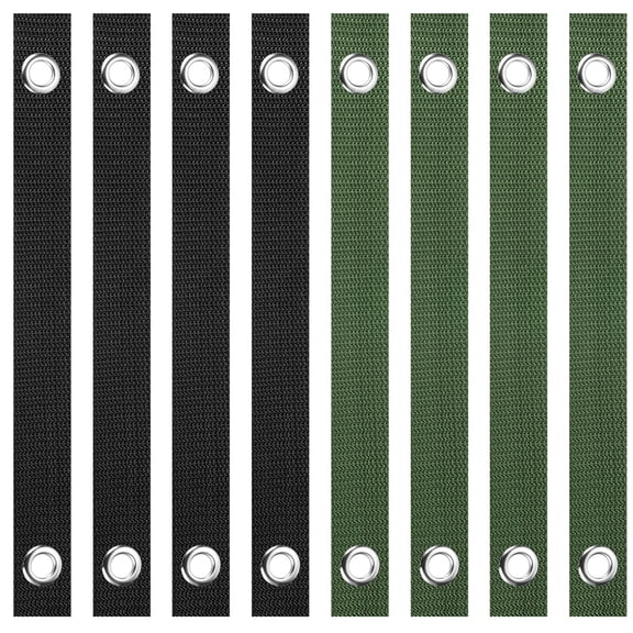 Uxcell 16 Inch Tree Straps for Staking, 8 Pack Tree Support Straps with Grommets, Black, Olive Green