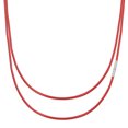 thumbnail image 1 of Uxcell 16" Leather Necklace Cord 0.08" Braided Leather Cord Red/Silver, 1 of 6