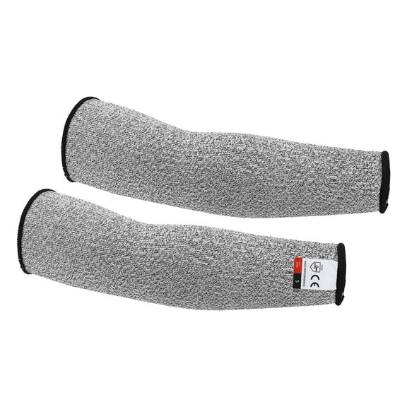 Uxcell 16" Level 5 Protection Cut Resistant Sleeves Arm Protectors Guard, Grey 1 Pair
