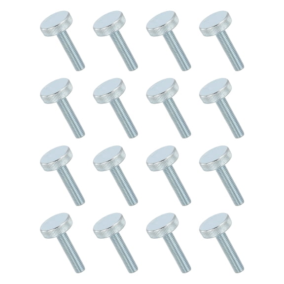 Uxcell 16 PCS M8x40mm Flat Knurled Head Thumb Screws Solid Iron Fully Threaded Thumbscrew Bolts Fasteners for Lighting and Household Use Electronic Equipment