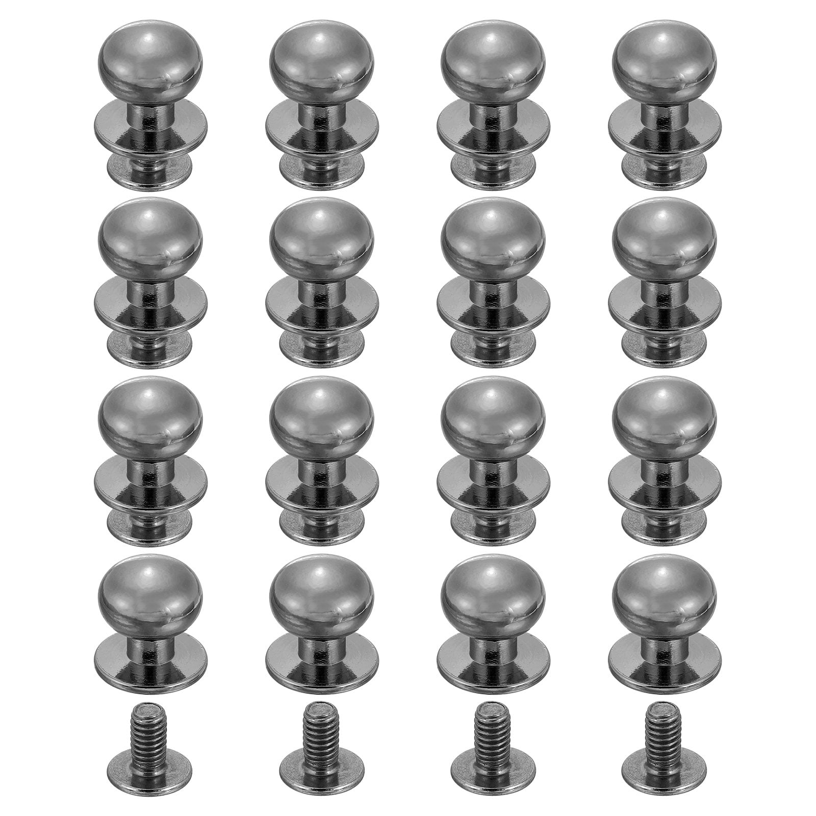 Uxcell 16 Pack Ball Head Stud Screw Back 12mm Round Head Button Nipple ...
