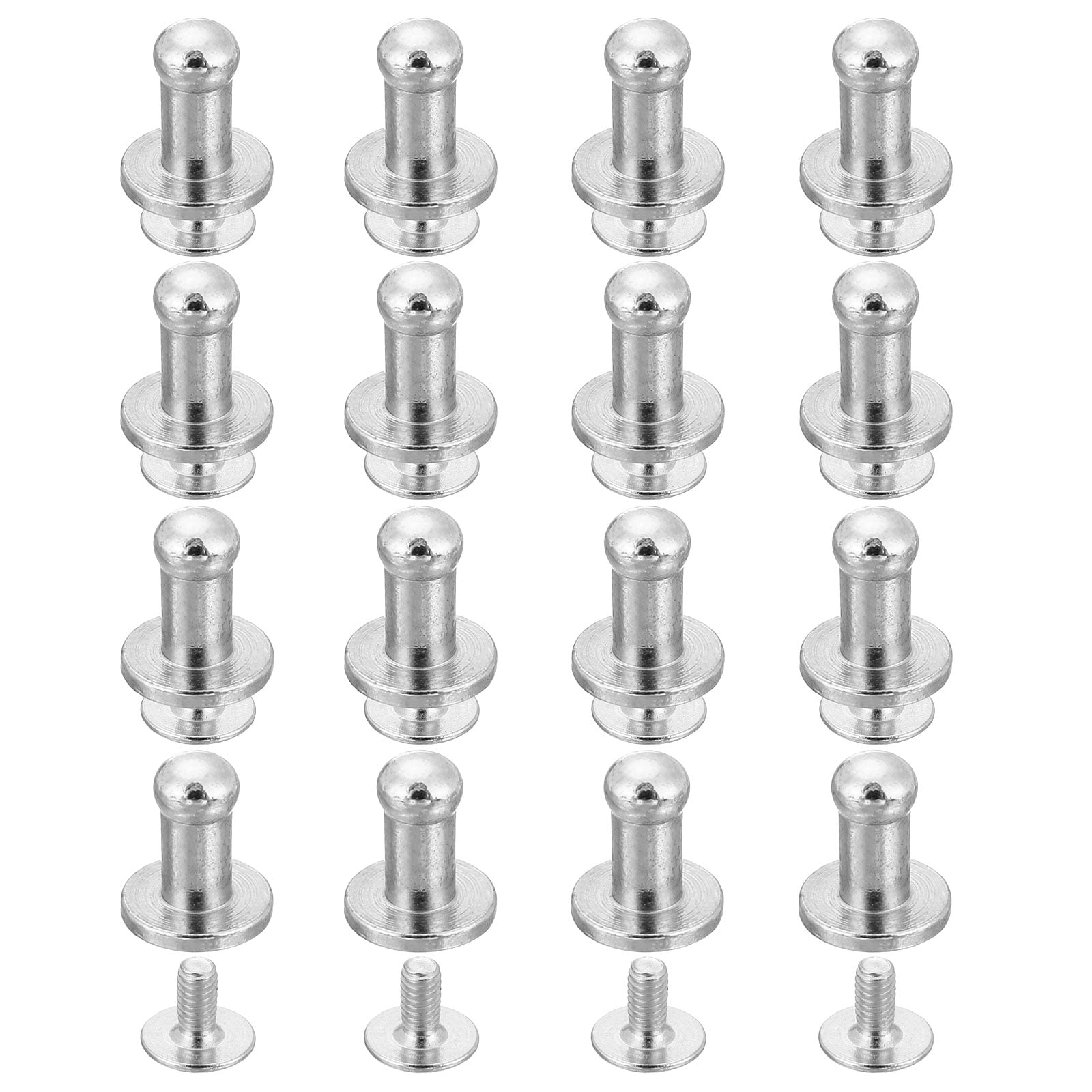 Uxcell 16 Pack Ball Head Stud Screw Back 4mm Round Head Button Nipple ...