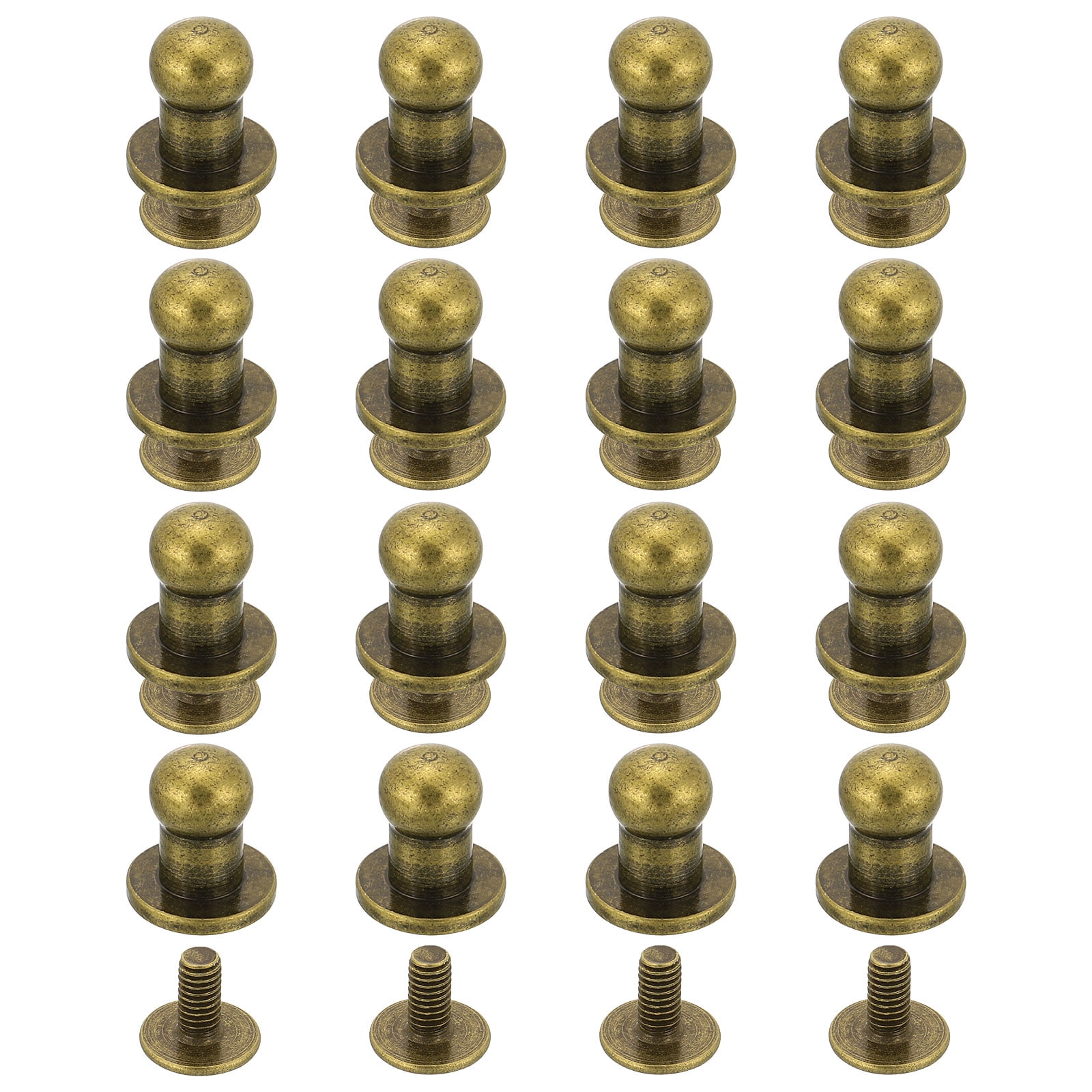 Uxcell 16 Pack Ball Head Stud Screw Back 5mm Round Head Button Nipple ...