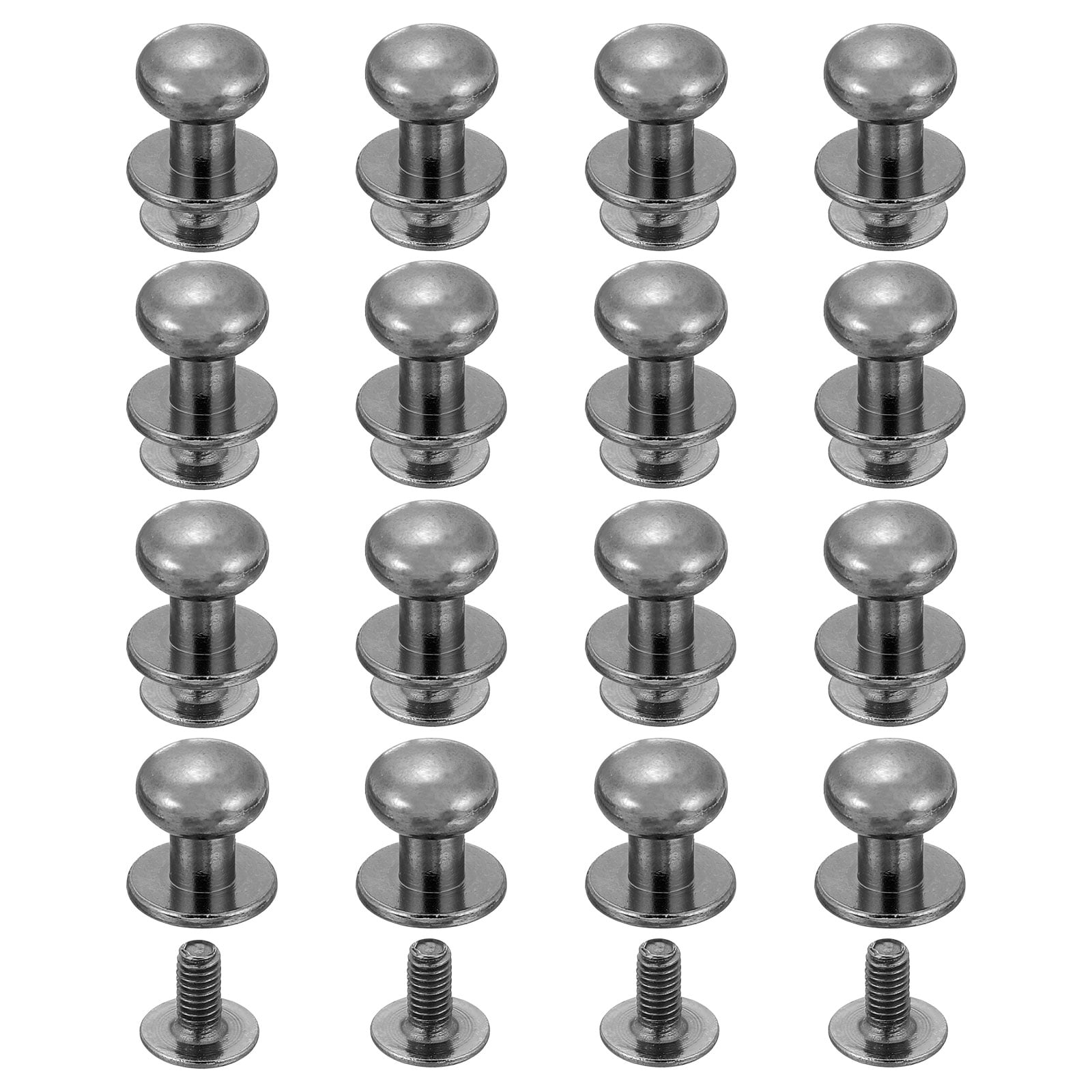 Uxcell 16 Pack Ball Head Stud Screw Back 8mm Round Head Button Nipple ...