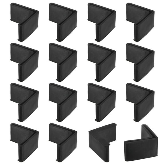 Uxcell 16-Pack L-Shape Angle Iron Caps, 2 x 2" Rubber Anti Slip Leg Cover for Shelves/Table, Angle Iron Foot Pads
