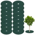 thumbnail image 1 of Uxcell 16 Pack Non Woven Tree Cover Rings,32.2 Inch Weed Fabric Cover,Apply To Tree Mulch Ring(Round Dark Green), 1 of 7