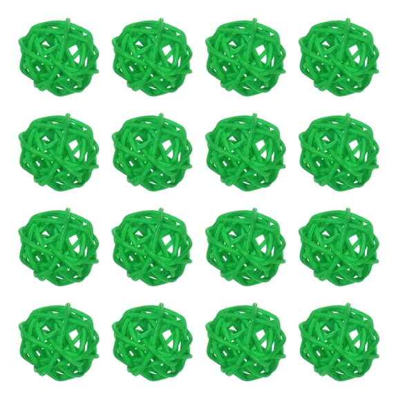 Uxcell 16-Pack Wicker Rattan Balls 30mm/1.2 Inch Decorative Rattan Balls for Christmas Weddings Thanksgiving Green