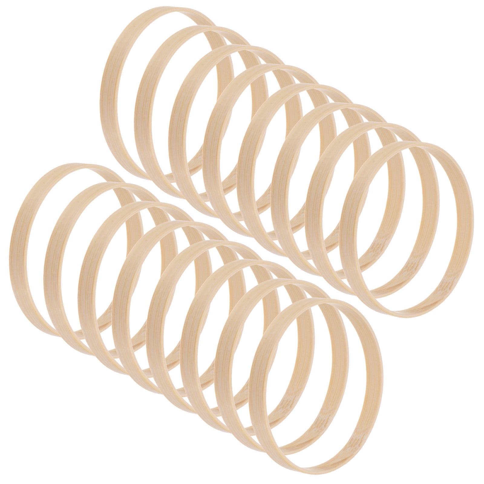 Uxcell 16 Pack Wooden Bamboo Floral Hoop 3 Inch Craft Wooden Wreath ...