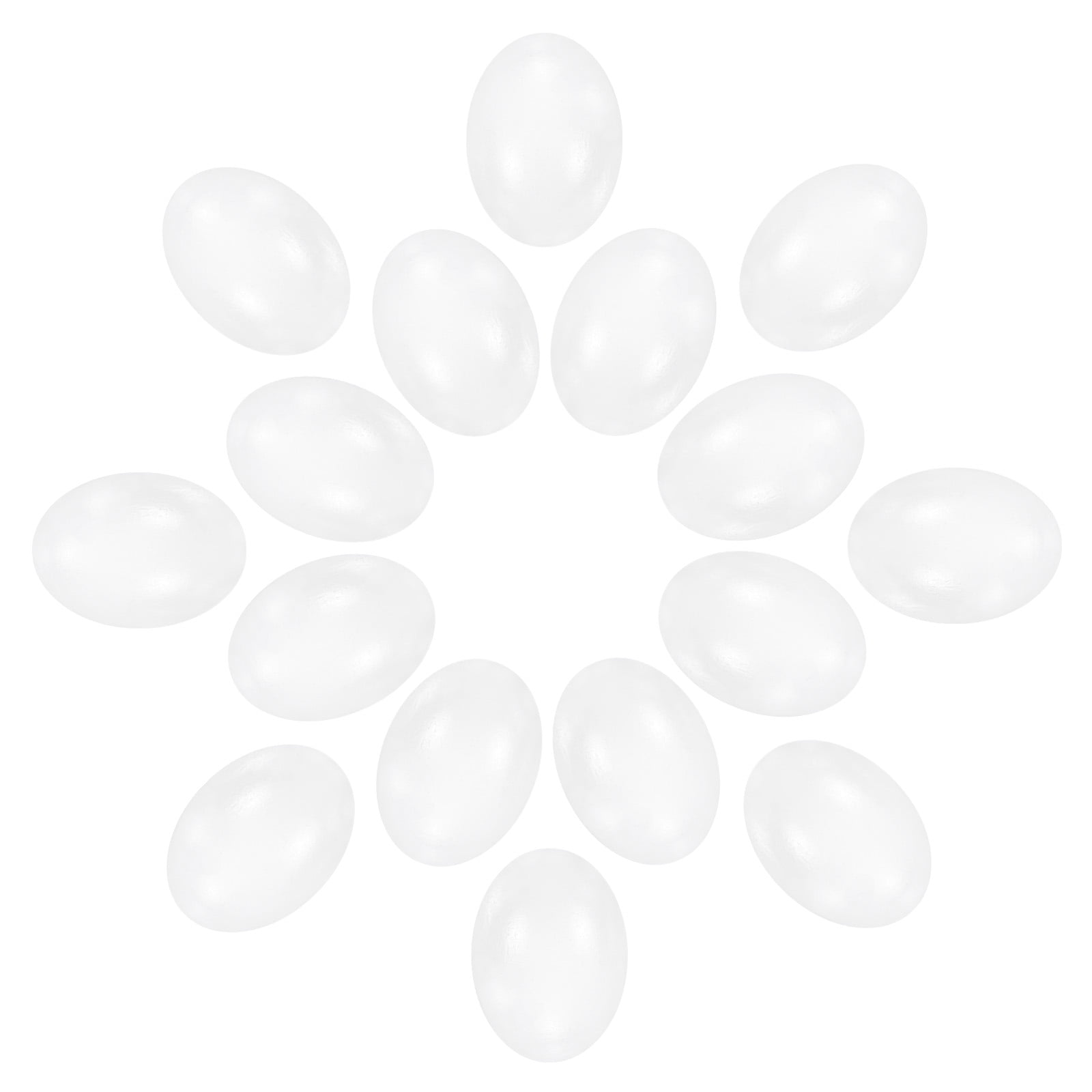 Uxcell 16-Pack Wooden Fake Eggs, 2.4 Inch Quality Wooden Easter Eggs DIY Painting Solid Egg for DIY [White]
