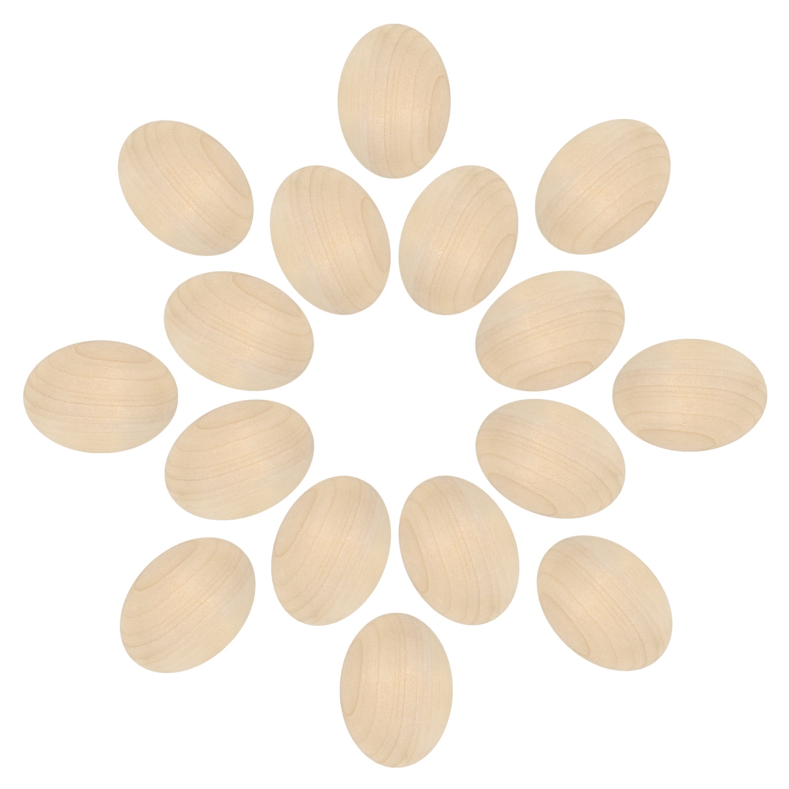 Uxcell 16-Pack Wooden Fake Eggs, 2.4 Inch Quality Wooden Easter Eggs DIY Painting Solid Egg for DIY [Wooden]