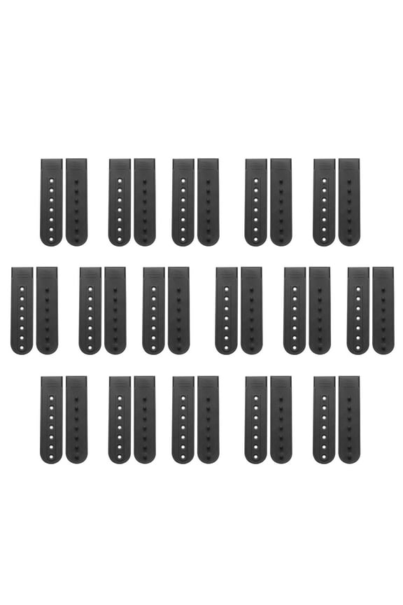 16 Pairs Hat Snap Replacement, PE Snapback Extender Adjustable Hat Cap Snap Buckle Repair Strap with 7 Holes, Black