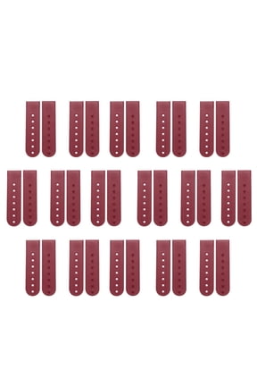 16 Pairs Hat Snap Replacement, PE Snapback Extender Adjustable Hat Cap Snap Buckle Repair Strap with 7 Holes, Burgundy