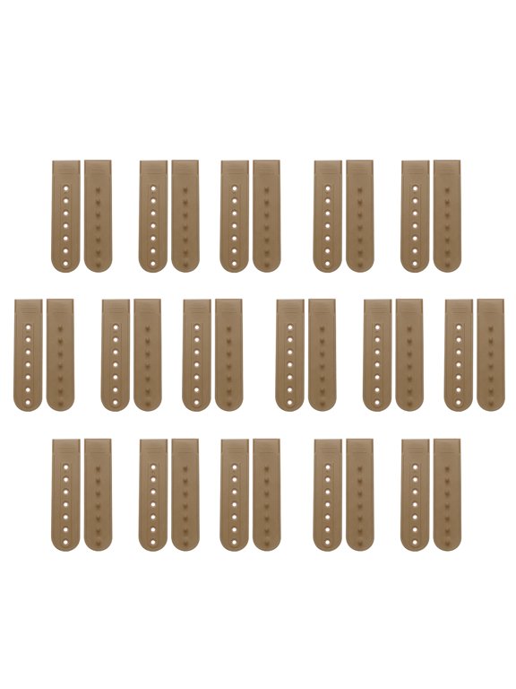 16 Pairs Hat Snap Replacement, PE Snapback Extender Adjustable Hat Cap Snap Buckle Repair Strap with 7 Holes, Coffee