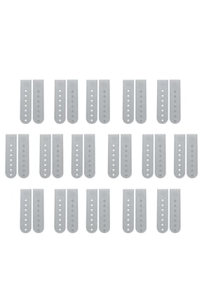 16 Pairs Hat Snap Replacement, PE Snapback Extender Adjustable Hat Cap Snap Buckle Repair Strap with 7 Holes, Grey