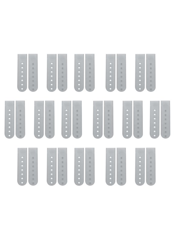 16 Pairs Hat Snap Replacement, PE Snapback Extender Adjustable Hat Cap Snap Buckle Repair Strap with 7 Holes, Grey