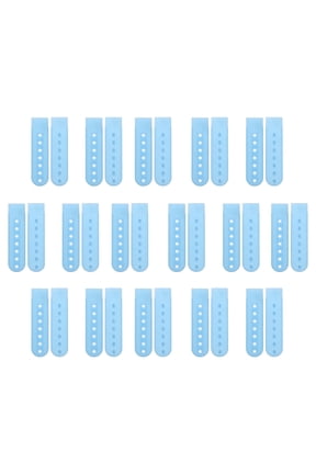 16 Pairs Hat Snap Replacement, PE Snapback Extender Adjustable Hat Cap Snap Buckle Repair Strap with 7 Holes, Light Blue