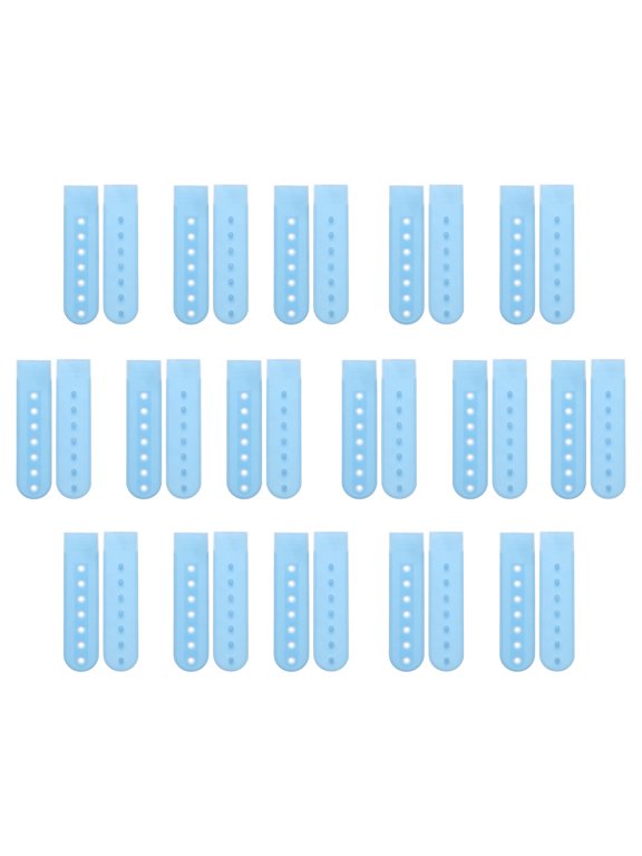 16 Pairs Hat Snap Replacement, PE Snapback Extender Adjustable Hat Cap Snap Buckle Repair Strap with 7 Holes, Light Blue