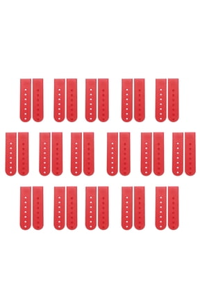 16 Pairs Hat Snap Replacement, PE Snapback Extender Adjustable Hat Cap Snap Buckle Repair Strap with 7 Holes, Red