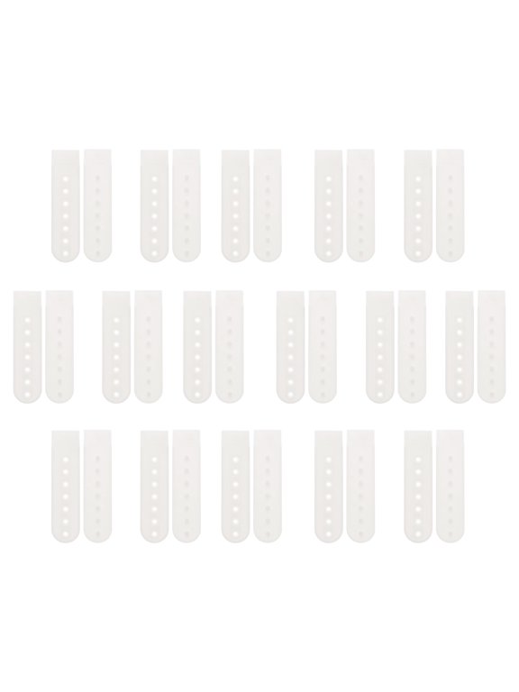 16 Pairs Hat Snap Replacement, PE Snapback Extender Adjustable Hat Cap Snap Buckle Repair Strap with 7 Holes, White