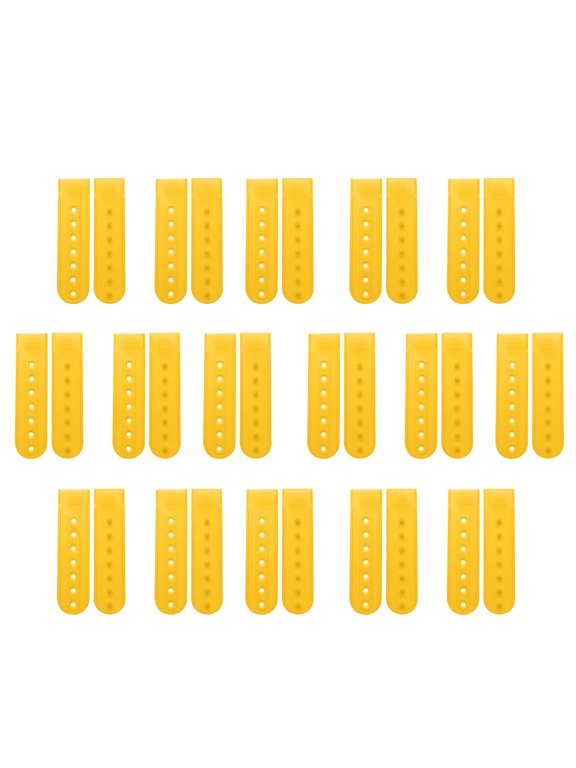 16 Pairs Hat Snap Replacement, PE Snapback Extender Adjustable Hat Cap Snap Buckle Repair Strap with 7 Holes, Yellow