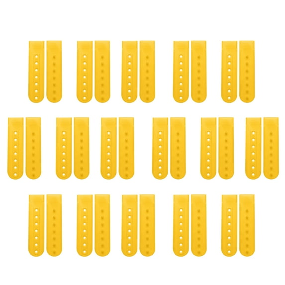 Uxcell 16 Pairs Hat Snap Replacement, PE Snapback Extender Adjustable Hat Cap Snap Buckle Repair Strap with 7 Holes, Yellow