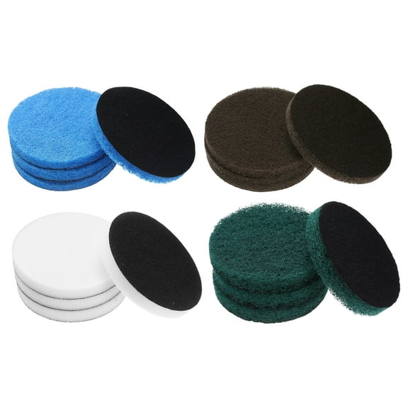 Uxcell 16 Pcs 4 Inch Nylon Hoop Scrubbing Pad 120/240 Grits Scrubber Scouring Pads Hoop and Loop Surface Conditioning Drill Scuffing Disc, Green/Brown/Blue/White
