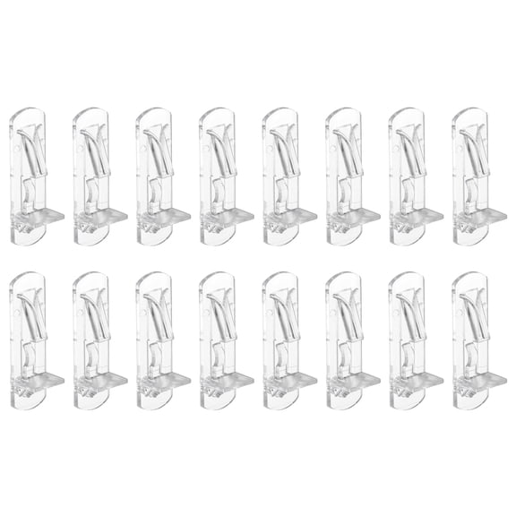 Uxcell 16 Pcs Clear Plastic Locking Shelf Pins Fits 7.9mm Peg Hole 16mm Thick