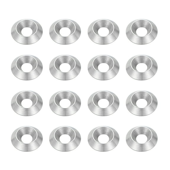 Uxcell 16 Pcs M3 Cone Cup Countersunk Washer, 2x10mm 304 Stainless Steel Counterbore Head Washers Gaskets Shim for Mechanical Accessories Parts, Silver