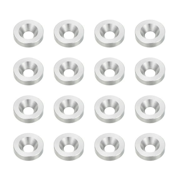 Uxcell 16 Pcs M4 Finish Countersunk Washer, 3x14mm 304 Stainless Steel Counterbore Head Washers Gaskets Shim for Mechanical Accessories Parts, Silver