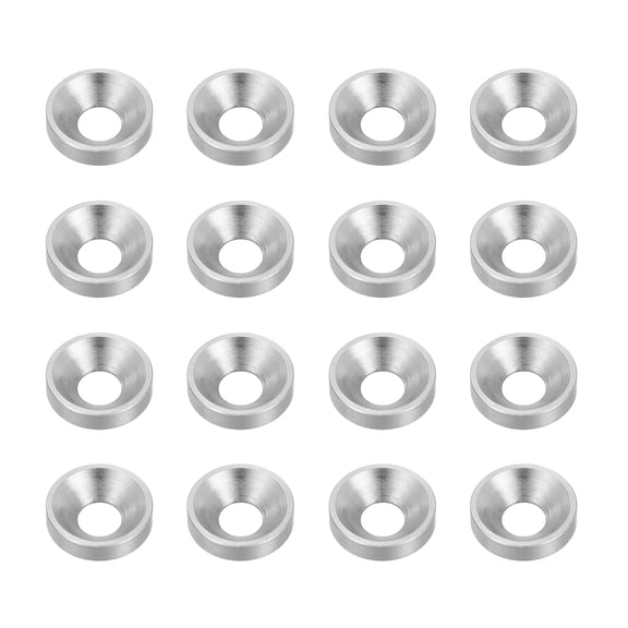 Uxcell 16 Pcs M5 Finish Countersunk Washer, 3x13mm 304 Stainless Steel Counterbore Head Washers Gaskets Shim for Mechanical Accessories Parts, Silver