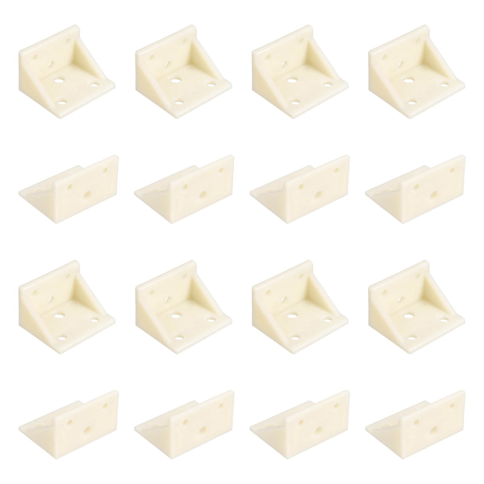 Uxcell 16 Pcs Plastic Shelf Support Peg, Right Angle Bracket, 2.13"x 1.69"x 1.3" L Shape Shelf Bracket with Screws for Wooden Frame Shelves Furniture