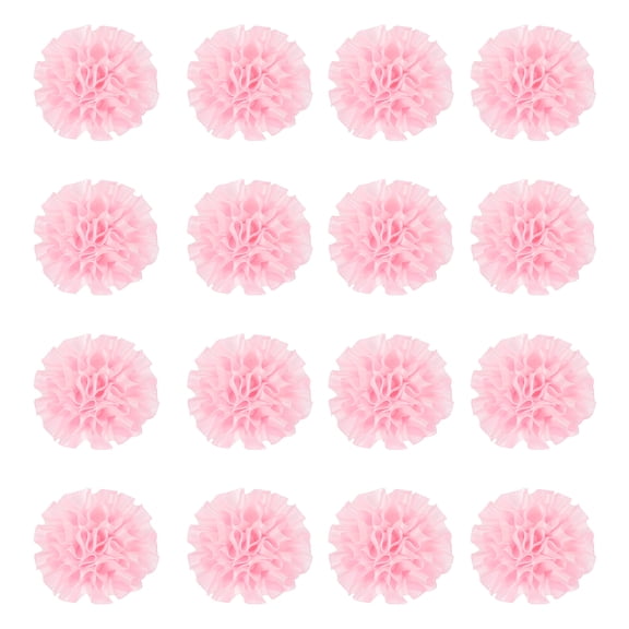 Uxcell 16 Pcs Ribbon Peony, 2 Inch Lapel Pin for Men Satin Ribbon Flower Peony Artificial Fabric Flowers for DIY Crafting Accessories Sewing Wrapping Wedding Gift Decoration, Pink