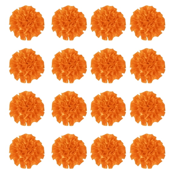 Uxcell 16 Pcs Ribbon Peony, 2 Inch Lapel Pin for Men Satin Ribbon Flower Peony Artificial Fabric Flowers for DIY Crafting Accessories Sewing Wrapping Wedding Gift Decoration, Yellow