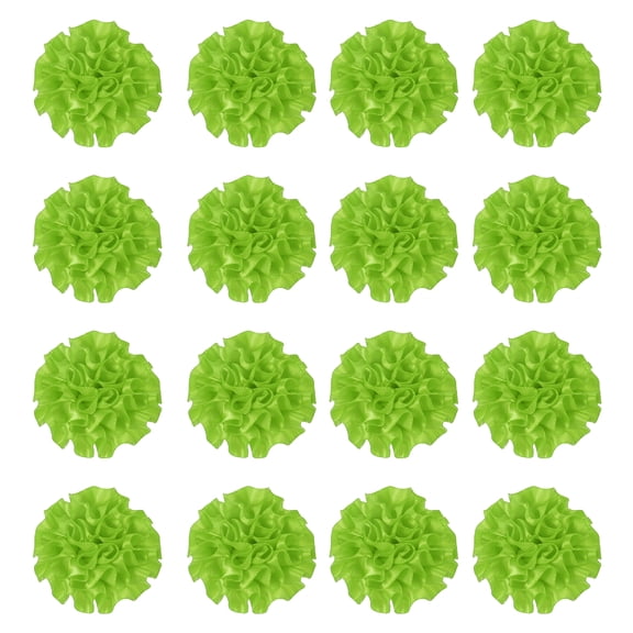 Uxcell 16 Pcs Ribbon Peony, 2 Inch Lapel Pin for Men Satin Ribbon Flower Peony Artificial Fabric Flowers for DIY Crafting Accessories Sewing Wrapping Wedding Gift Decoration, Light Green