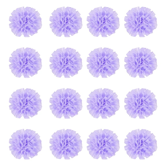 Uxcell 16 Pcs Ribbon Peony, 2 Inch Lapel Pin for Men Satin Ribbon Flower Peony Artificial Fabric Flowers for DIY Crafting Accessories Sewing Wrapping Wedding Gift Decoration, Light Purple