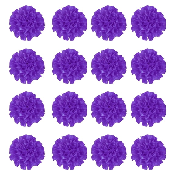 Uxcell 16 Pcs Ribbon Peony, 2 Inch Lapel Pin for Men Satin Ribbon Flower Peony Artificial Fabric Flowers for DIY Crafting Accessories Sewing Wrapping Wedding Gift Decoration, Deep Purple