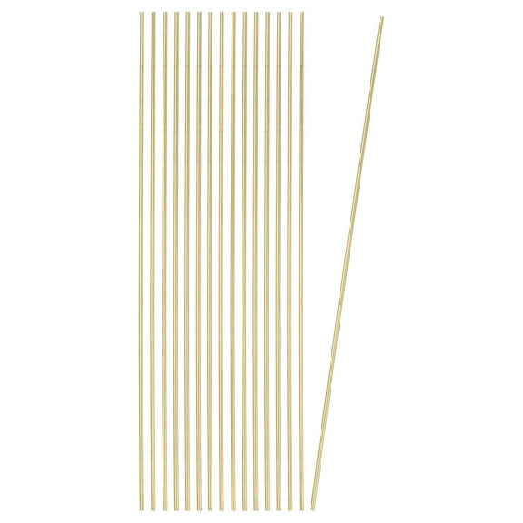 Uxcell 16 Pcs Round Brass Rods, 1mm Dia. 12cm / 4.72 Inch Length H59 Brass Bar Solid Metal Rods for DIY Crafting Jewelry Plating Repairing Science Class, Brassy