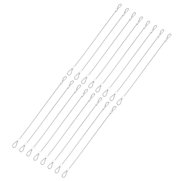 Uxcell 16 Pcs Security Cable Lock - Double Loop Cable (0.98 ft x 0.08 Inch) Vinyl Coated 304 Stainless Steel Safety Flexible Wire Rope Luggage Bike Anti-Theft Security Chain Lock, Silver