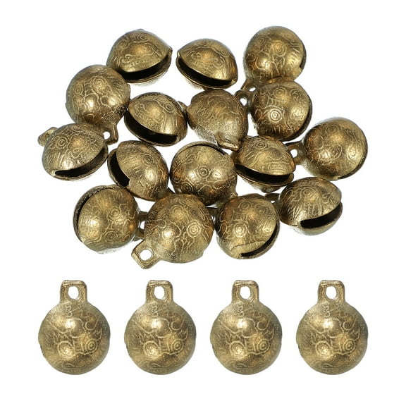 Uxcell 16 Pcs Vintage Mini Brass Bells, 25mm Jingle Bells for Crafts, Small Tibetan Craft Bell for Jewelry Making DIY Crafts Charm Pendants Wind Chimes Home Decoration, Bronze