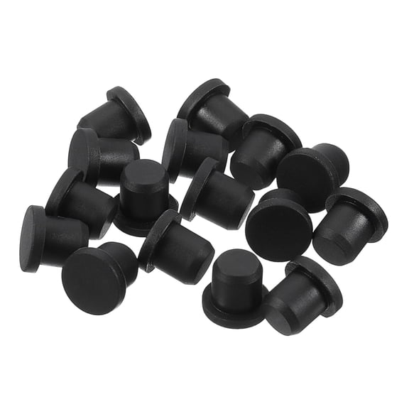 Uxcell 16Pcs Black Rubber Stopper, 8.5mm Plug Holes for 8-8.3mm/0.31-0.33" Hole