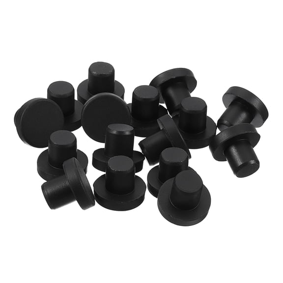Uxcell 16 Pieces Black Rubber Stopper, 9mm Plug Holes for 8.5-8.8mm/0.33-0.12" Hole