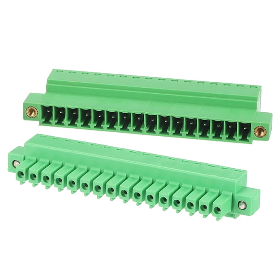Uxcell 16 Pin 3.81mm Pitch 300V 8A PCB Mount Screw Terminal Block Connector, Pluggable Plug Flange Mount for DIY Electronics Audio Power Modules