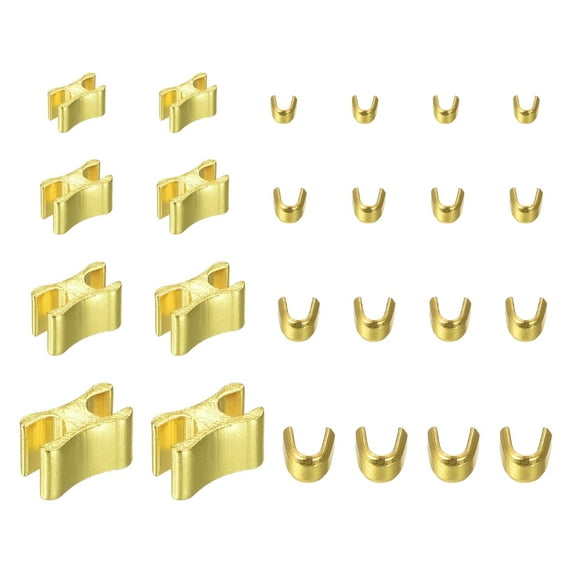 Uxcell 16 Sets Zipper Slider Retainers, Top Stoppers & Bottom Stops #3 #5 #8 #10 (4Sizes, Golden)