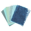 thumbnail image 1 of Uxcell 16 Sheets Textured Scrapbook Paper, Mixed Special Paper Mesh Fabric Assorted Set for Scrapbooking Junk Journal Card DIY Materials Collage Card Embellishments Supplies, Blue, 1 of 6