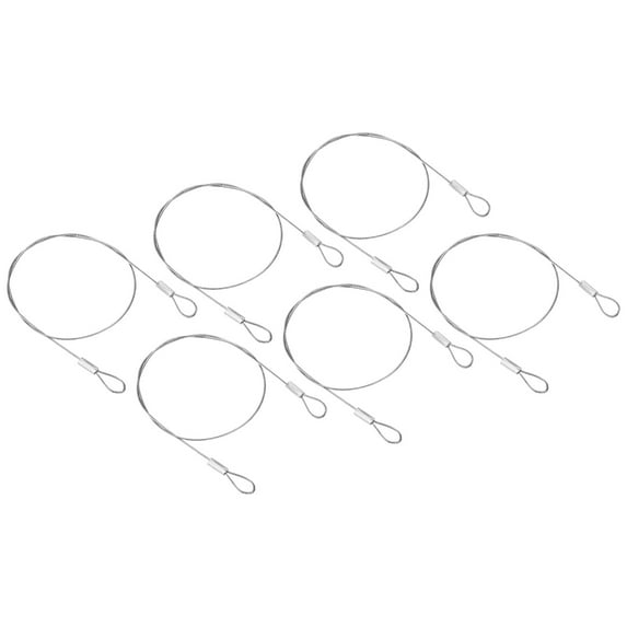 Uxcell 16" Stage Lights Safety Cable 304 Stainless Steel 1mm Dia Security Rope, 6 Pack
