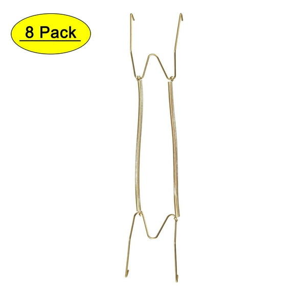 Uxcell 16" W Type Plate Hanger Stainless Steel Iron Zinc Plated 8 Pack