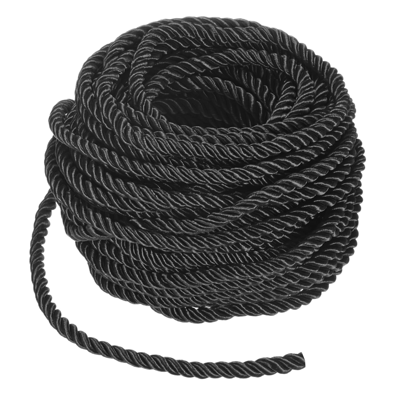Micro Rope Trim Uxcell 16 Yards Soft Twisted Rope Trim, 5 mm/0.2 in Black Polyester ...