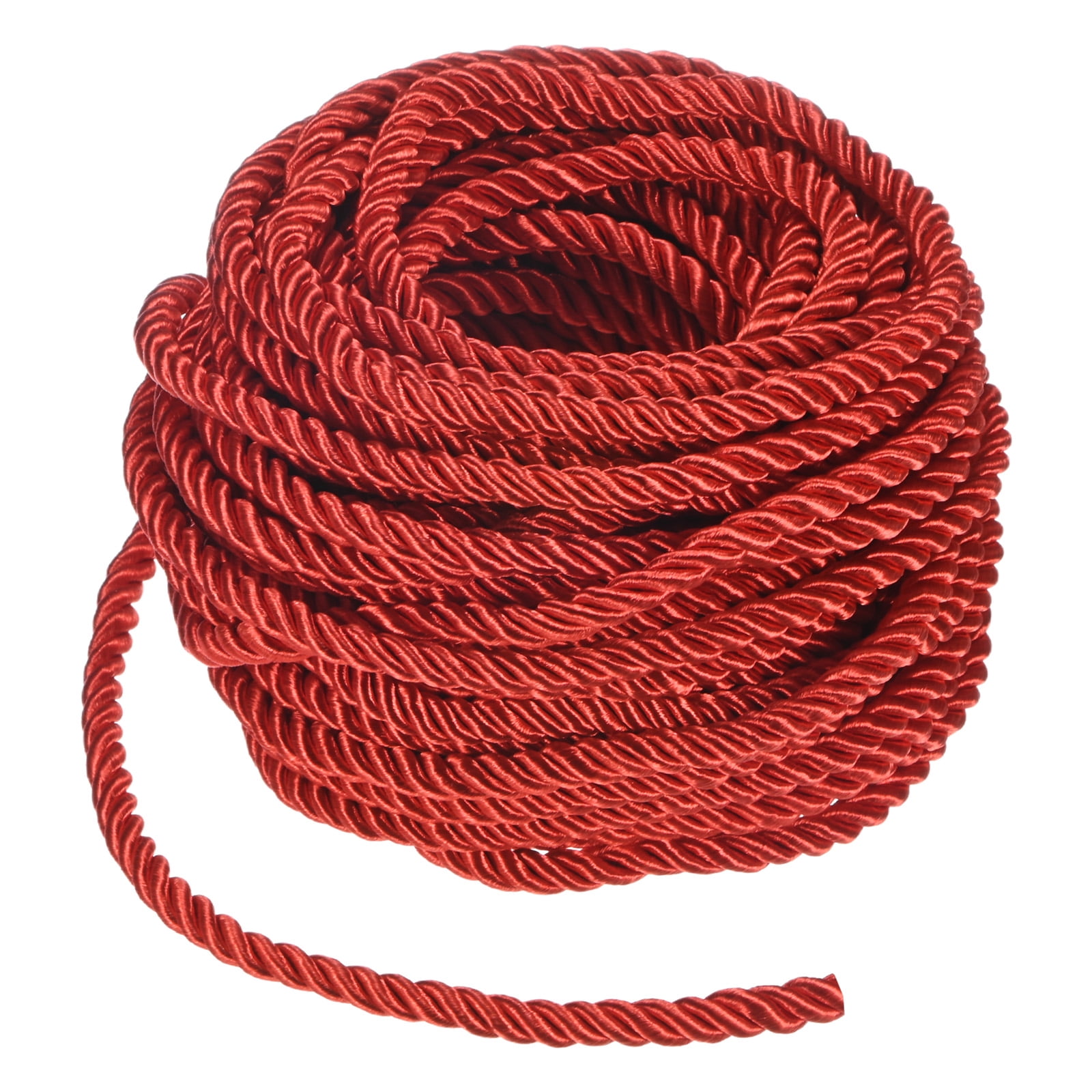 Yards Rope Uxcell 16 Yards Soft Twisted Rope Trim, 5 mm/0.2 in Red Polyester ...