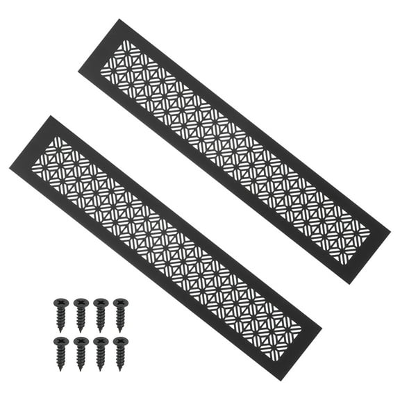 Uxcell Door Air Vent Cover Heavy Duty Aluminum Grille Ventilation Cover Louvered with Mounting Screws for Cabinet Door 16 x 3 Inch